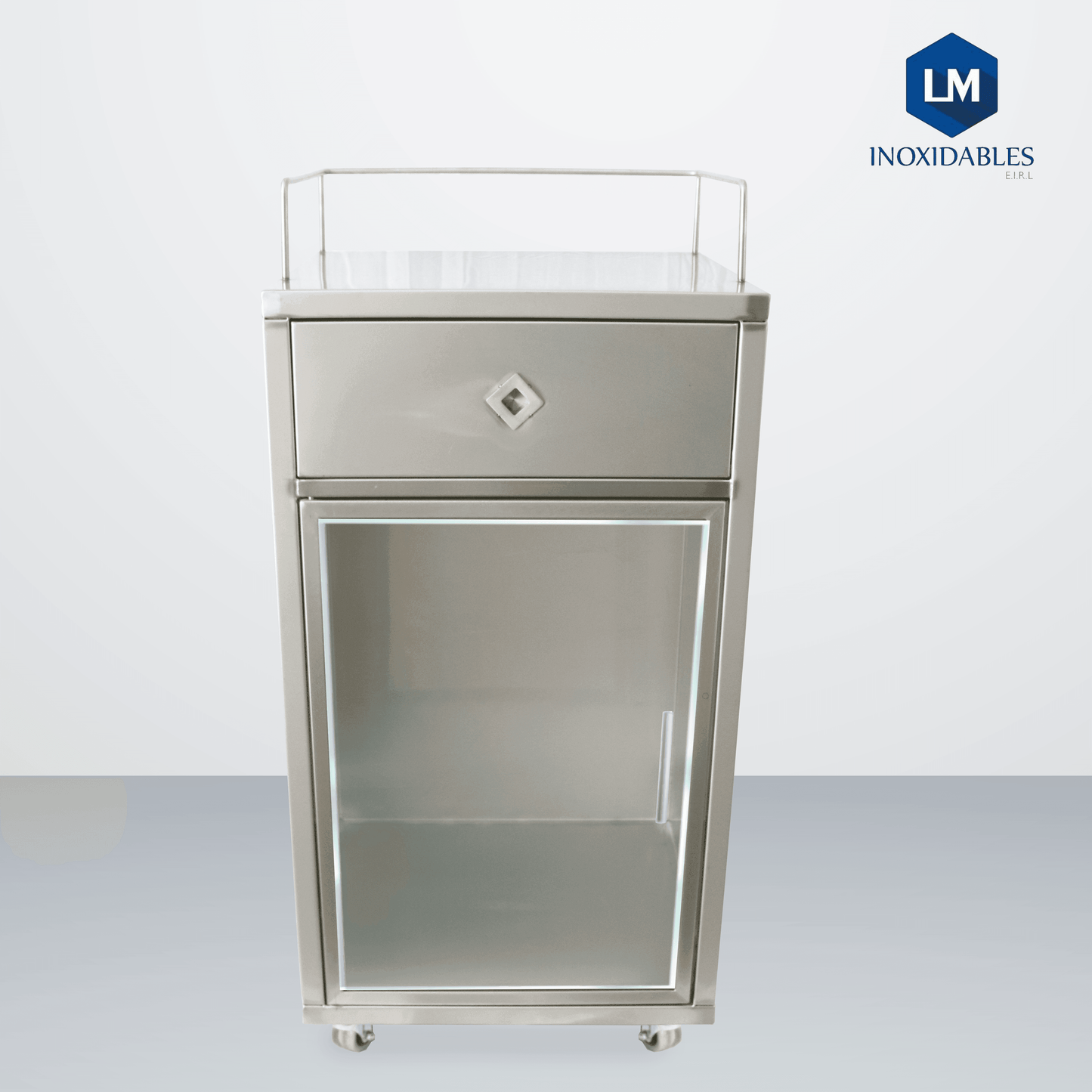 Mesa con Vitrina y Cajón - LM Inoxidables