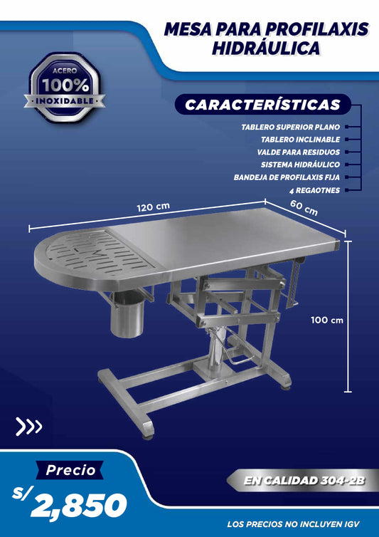 Mesa para Profilaxis Hidráulica