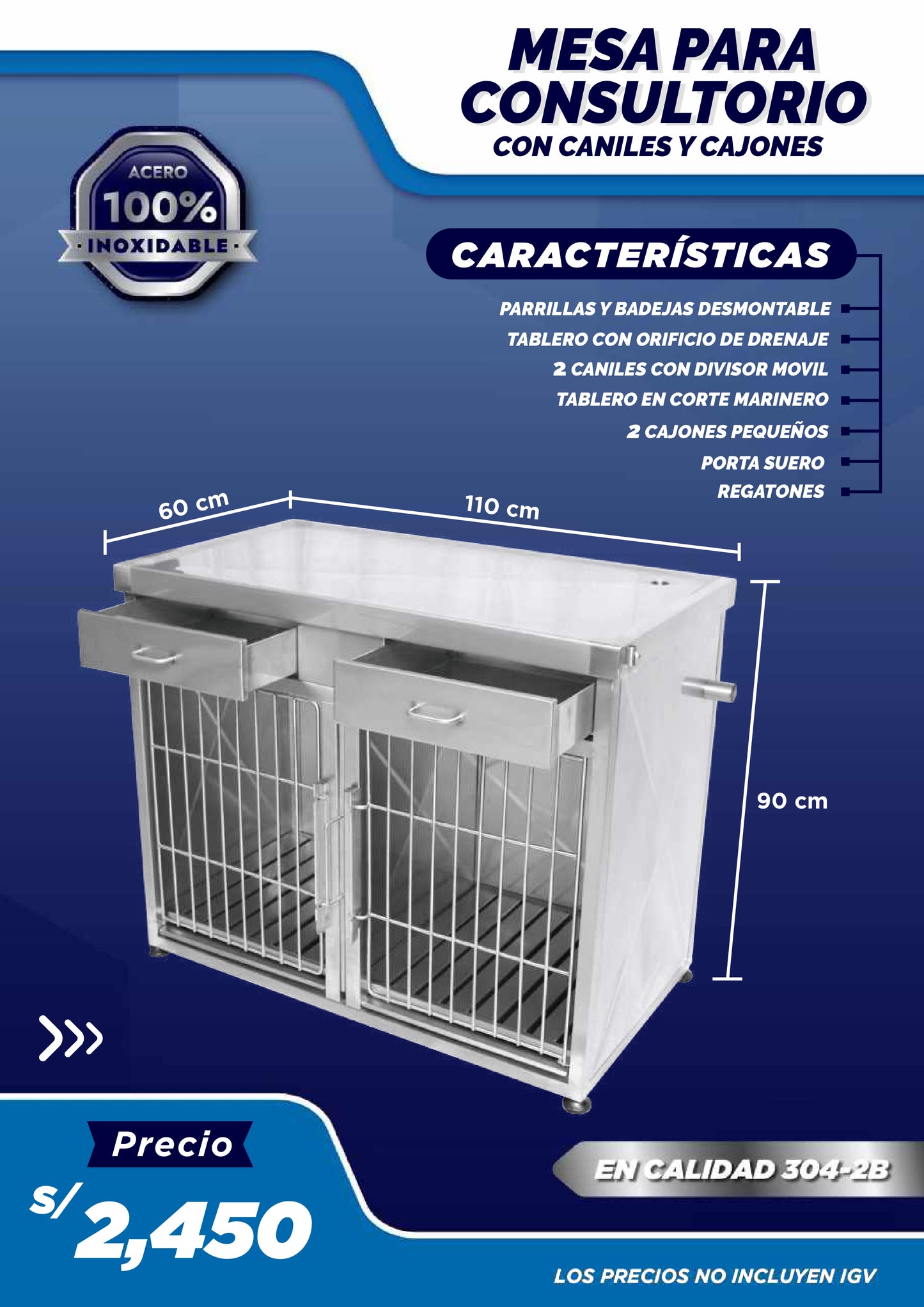 Mesa de Consulta con Cajones y Caniles