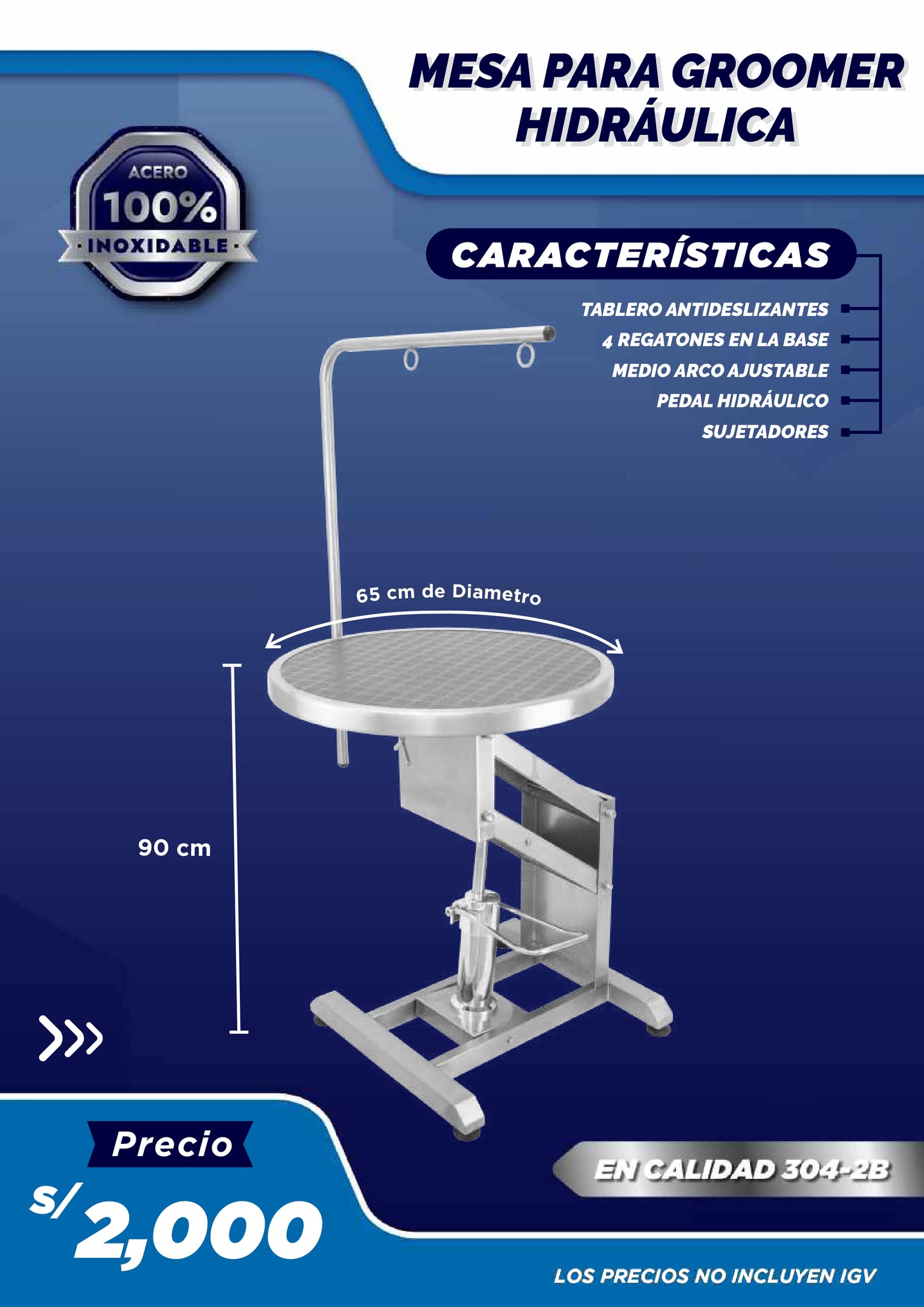 Mesa para Groomer Hidráulica