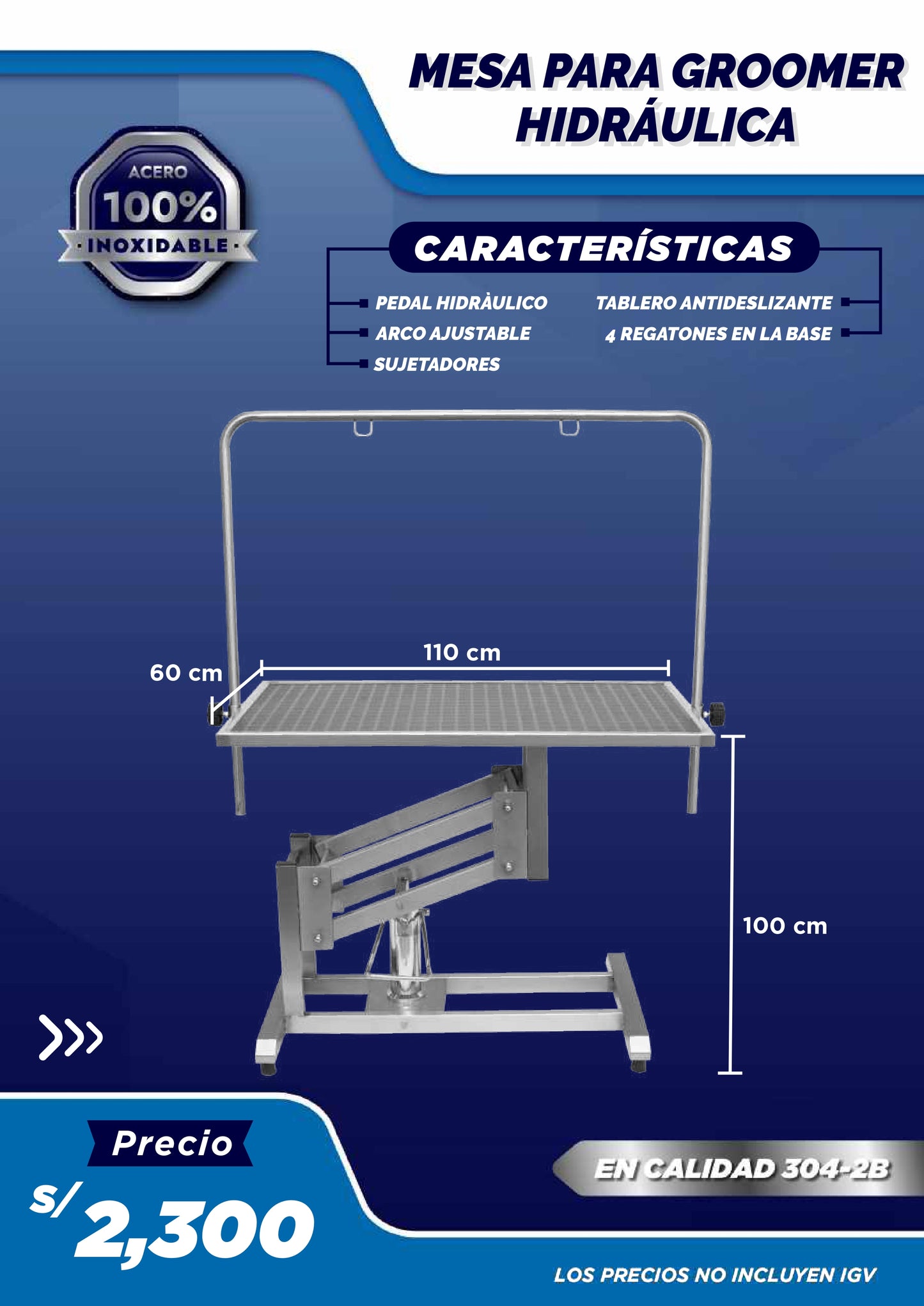 Mesa para Groomer Hidráulica