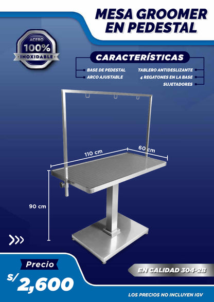 Mesa Groomer en Pedestal