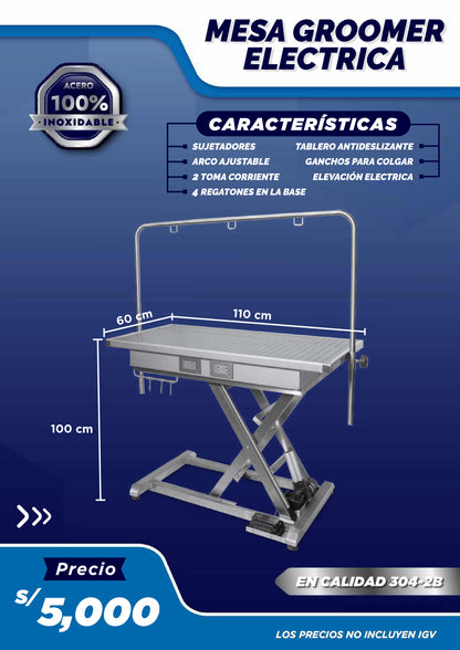 Mesa para Groomer Eléctrica