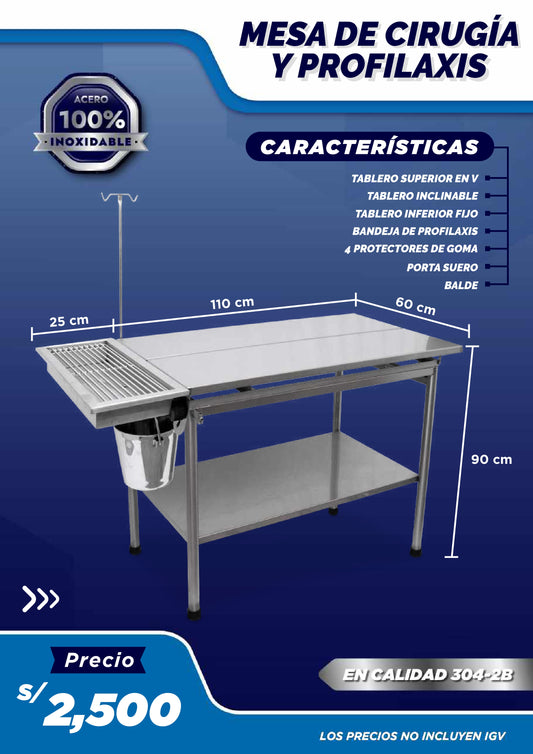 Mesa de Cirugía y Profilaxis