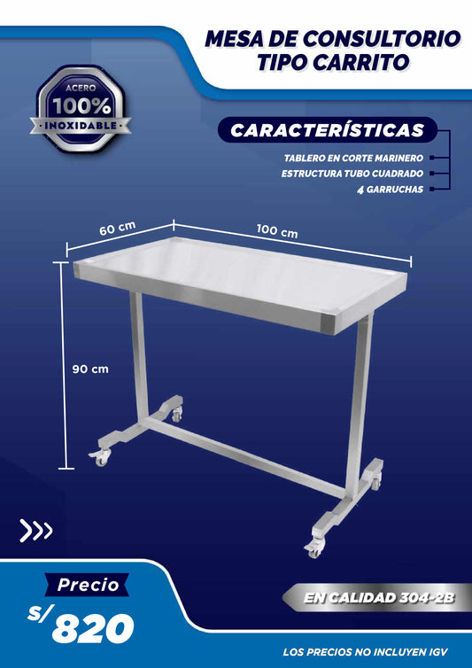 Mesa para Consultorio tipo Carrito