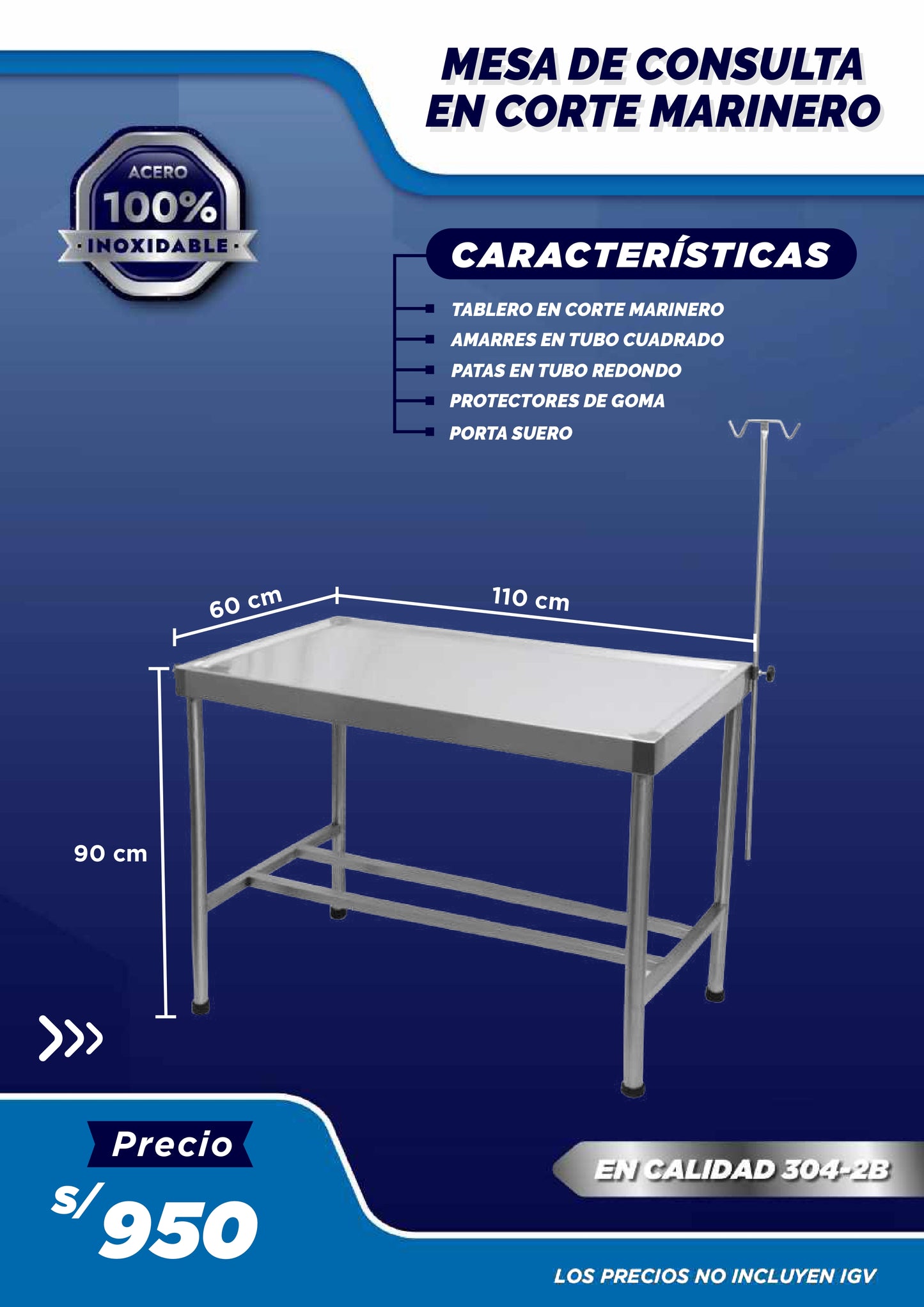 Mesa de Consulta corte Marinero - Modelo 1