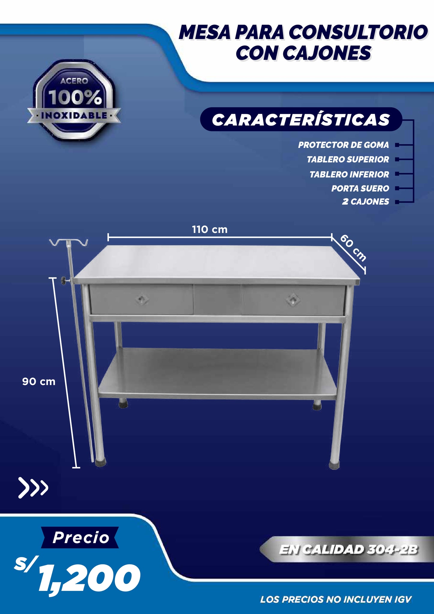Mesa para Consultorio con Cajones - Modelo 1
