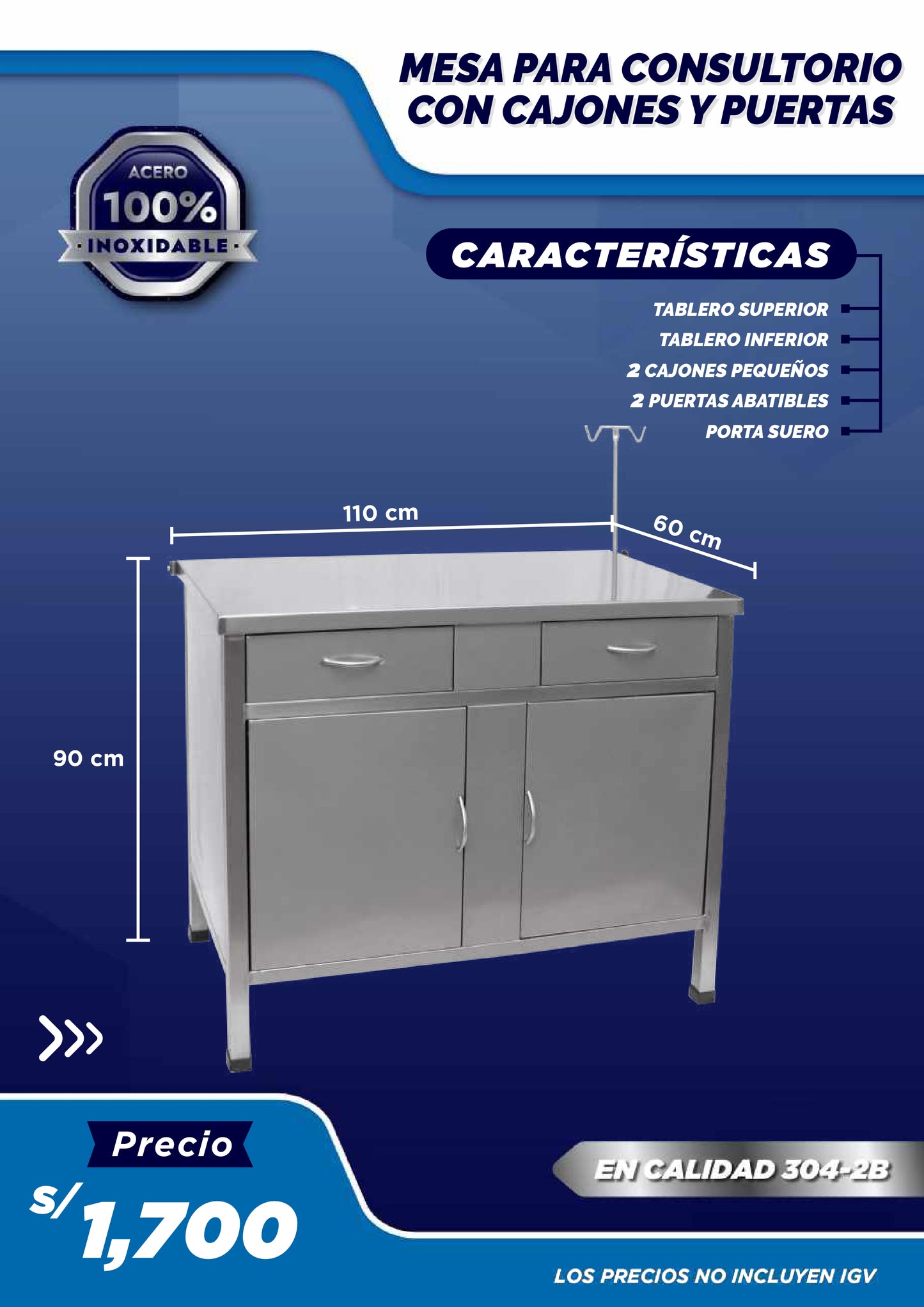 Mesa de Consulta con Cajones - Modelo 2