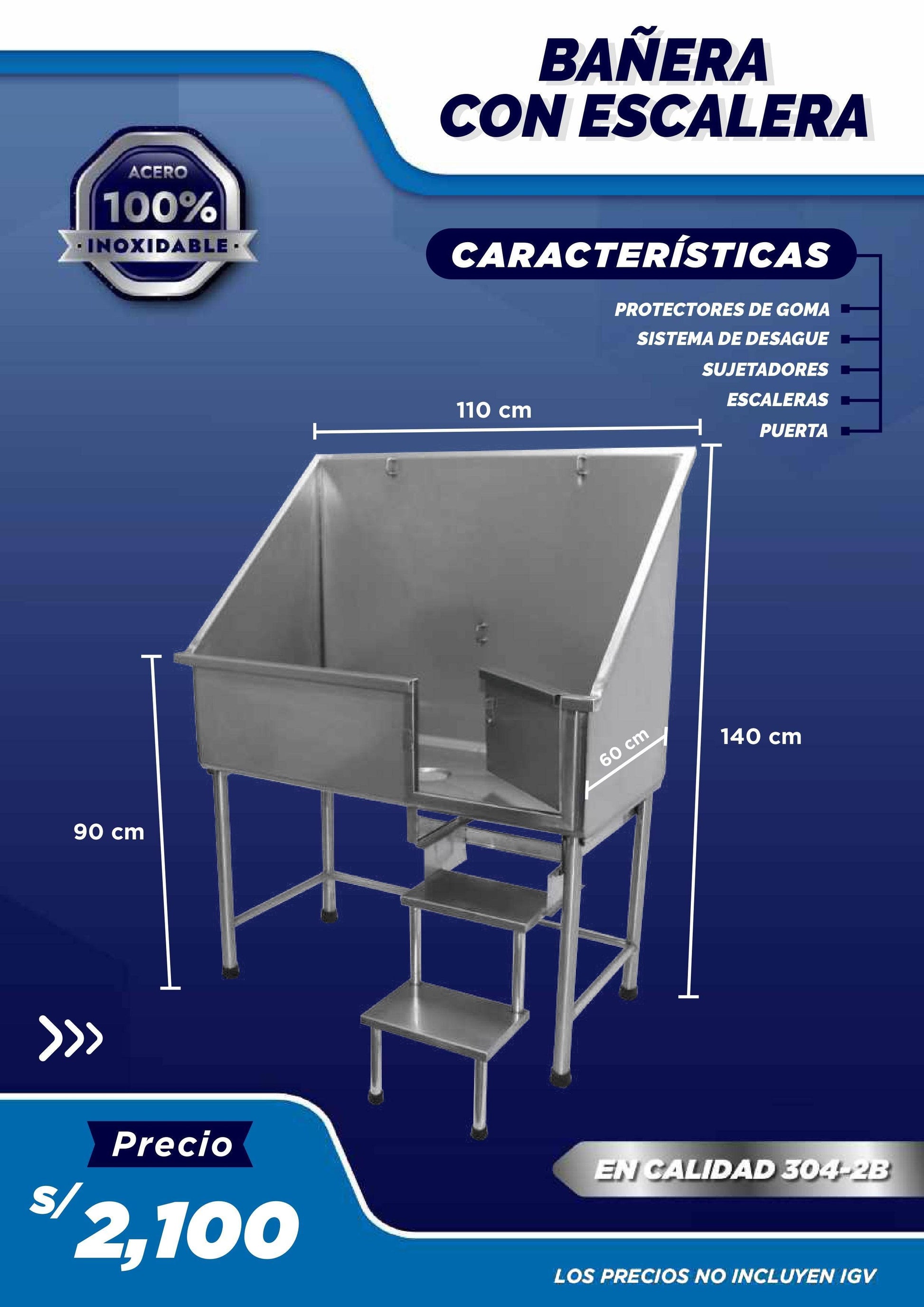 Bañera Escalera - LM Inoxidables