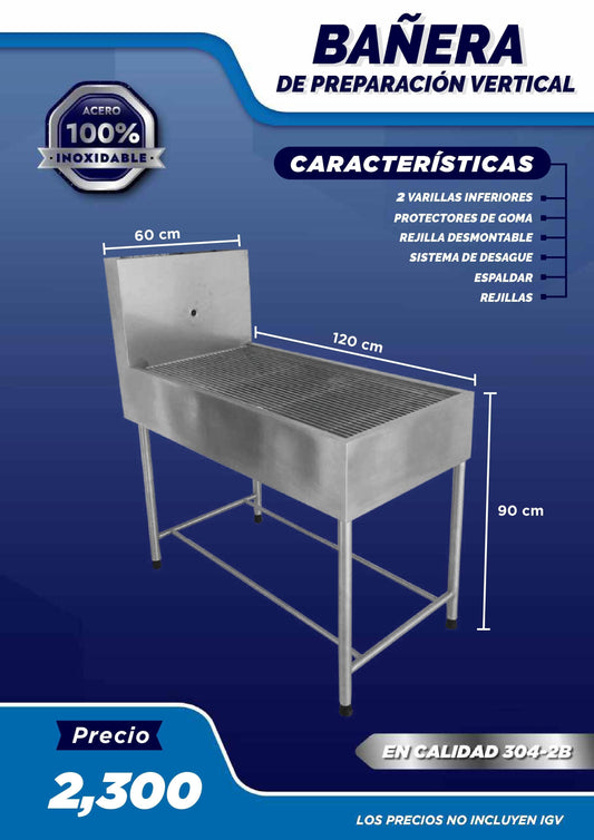 Bañera de Preparación Vertical - LM Inoxidables
