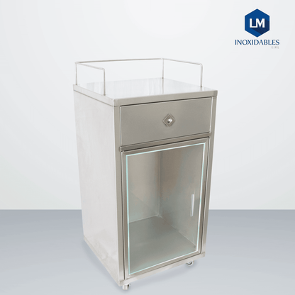 Mesa con Vitrina y Cajón - LM Inoxidables