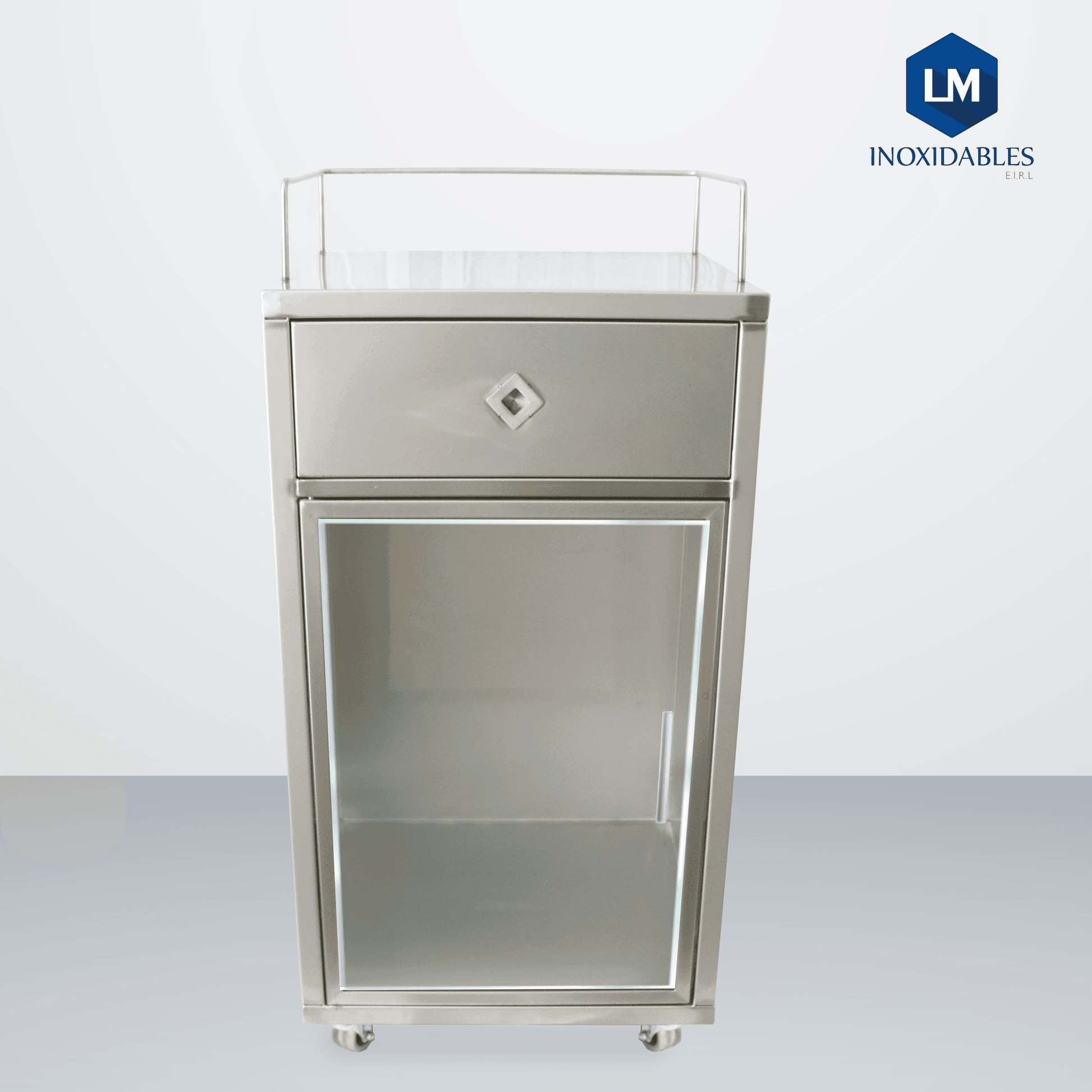 Mesa con Vitrina y Cajón - LM Inoxidables