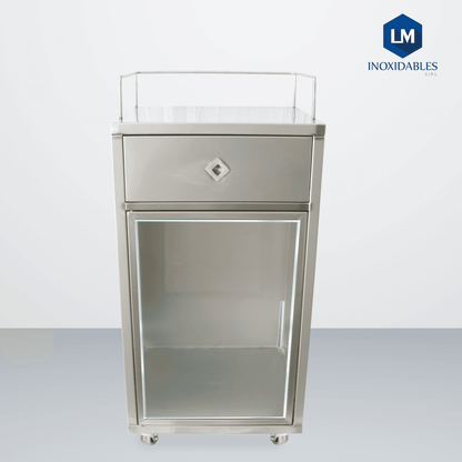 Mesa con Vitrina y Cajón - LM Inoxidables